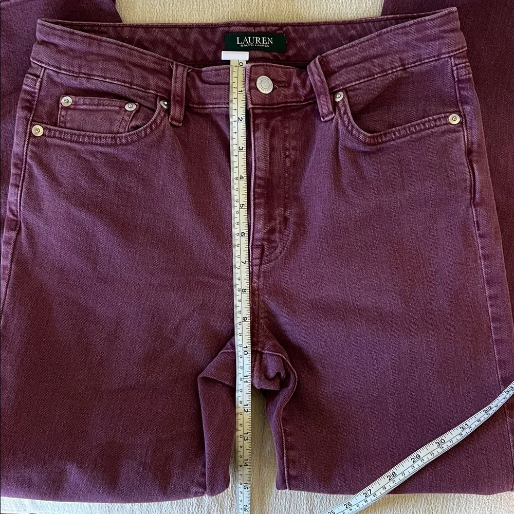 Lauren Ralph Lauren Deep Purple Denim Pants  Size 8 - Picture 5 of 10